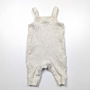 Hanna Andersson Overalls Baby Size 3-6m Cream Stripe Reversible Organic